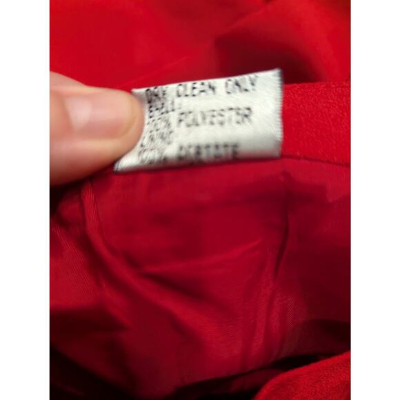 Women's classic red midi-length pencil skirt size 16 - Picture 5 of 5